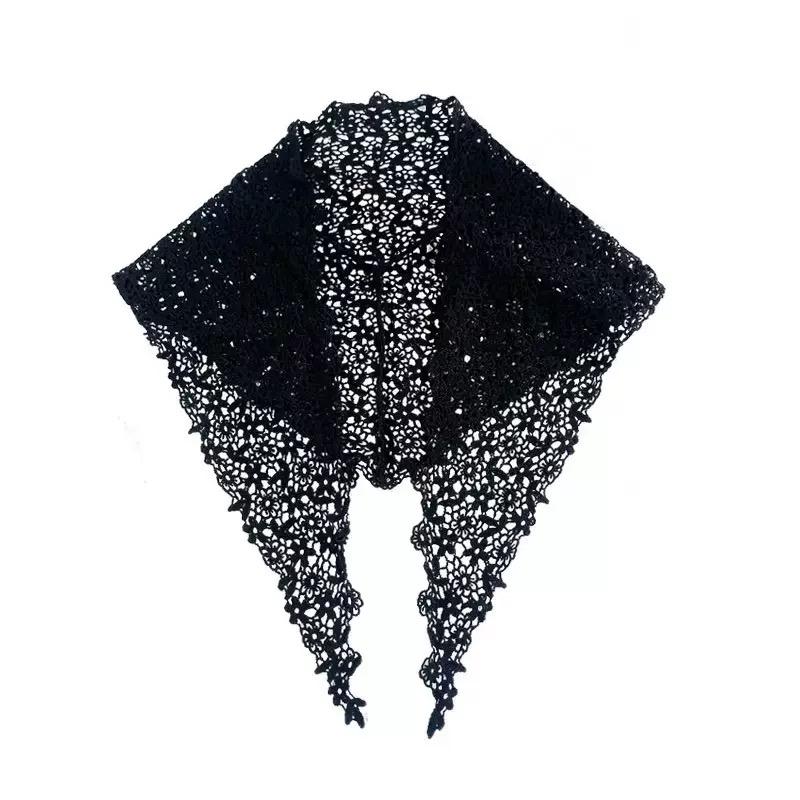 Women Floral Lace Hollow Out Fake Collar Fashion Shawl Lap Shoulder Detachable Versatile False Collar Blouse Top Accessories