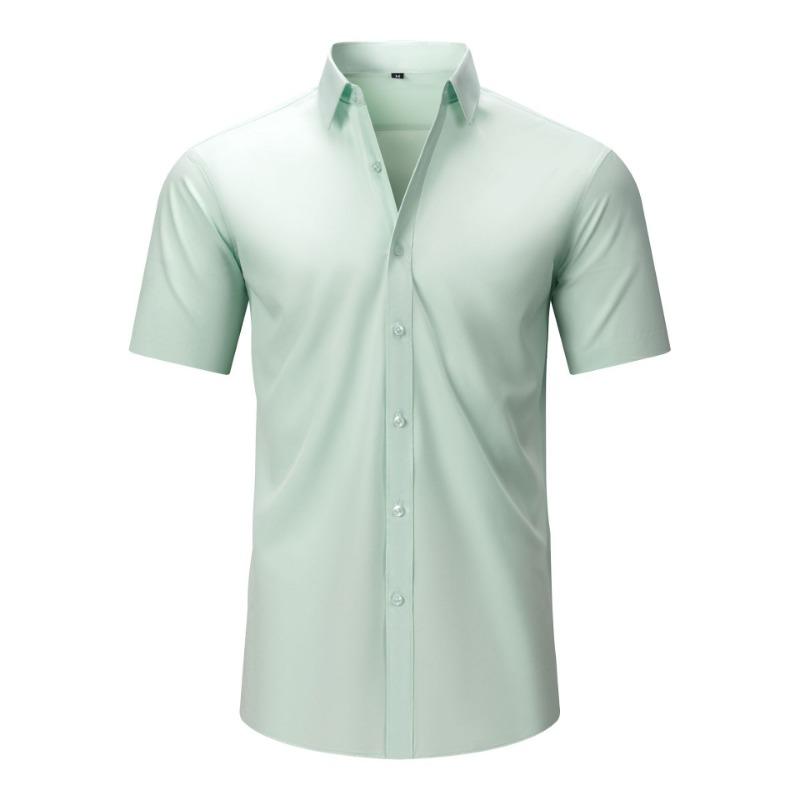 

Men s Short Sleeve Button Down Shirt Slim Fit White Formal Fashion Casual Shirt XXXL