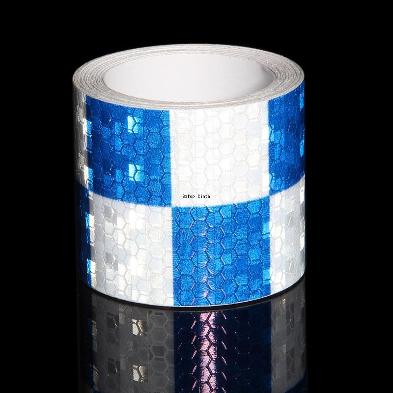 5cm*3m Grid Reflective Car Stickers Waterproof  Adhesive High Visibility Caution Warning Safety Tapes Reflectors Strip For Truck