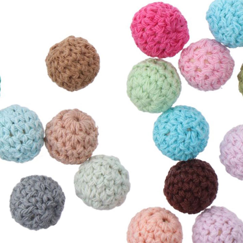 50pcs Mixed Colors Wooden Beads 16mm Cotton Beads Threading Hole Beads  for DIY Jewelry Making