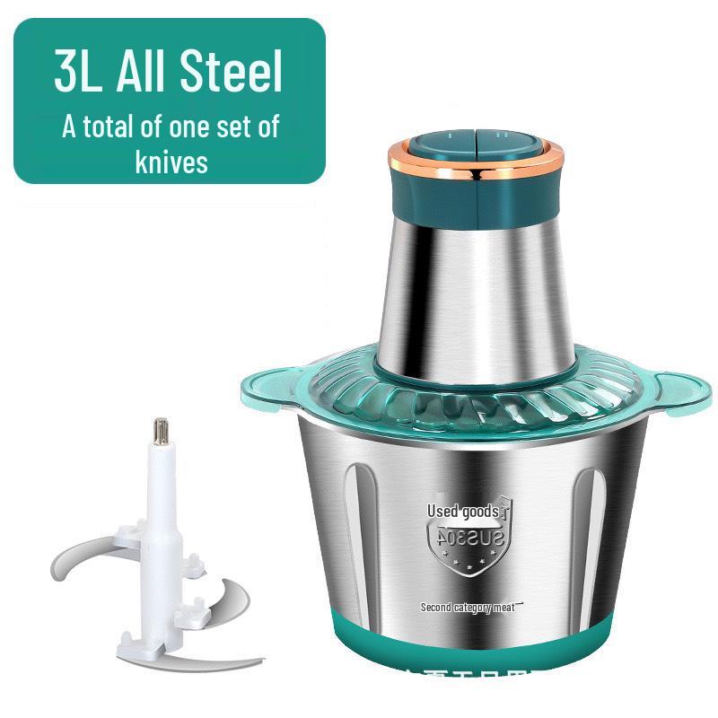 Compact Electric Meat Grinder: Stainless Steel, Large Capacity, Multifunctional for Meat, Garlic, and Food Processing.