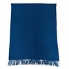 Excellent Shawl Large Scarf with Embroidered Logo Blue Cashmere Used
