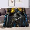 1PC Knight In Armor Portrait Printed Blanket All Seasons Multi-purpose Blanket Suitable for Sofa, Camping, Travel, Car