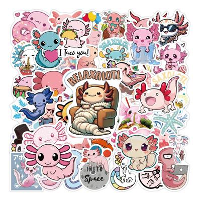 50 Pink Salamander Cartoon Stickers for Backpack Decoration