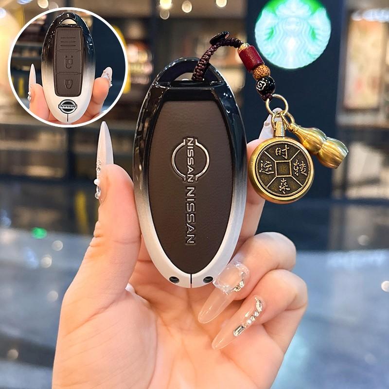 Auto Remote Key Case Holder Cover Shell Fob Holder for Nissan Qashqai J12 Juke Teanya X-trail T33 Kicks Altima Ariya 2023 2024