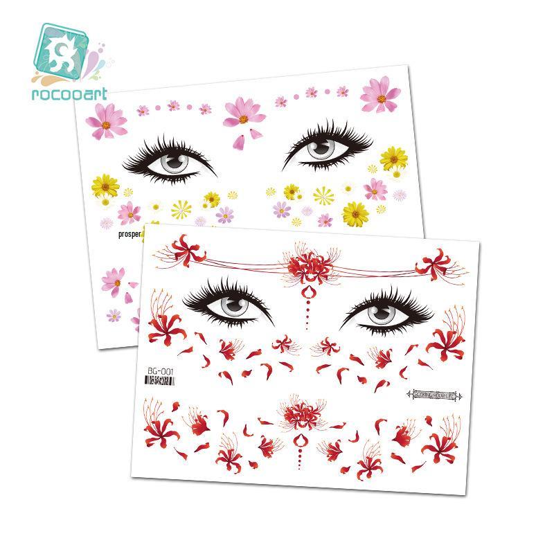 Waterproof Glitter Tattoo Stickers for Music Festival Face Makeup and Party Dance