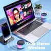 Mini Portable Bluetooth Speakers Wireless With Multicolour Lights, Stereo Pairing Desktop & Portable Wireless Speaker