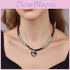 Vintage Heart Shape Necklace With Handcrafted Chain For Women