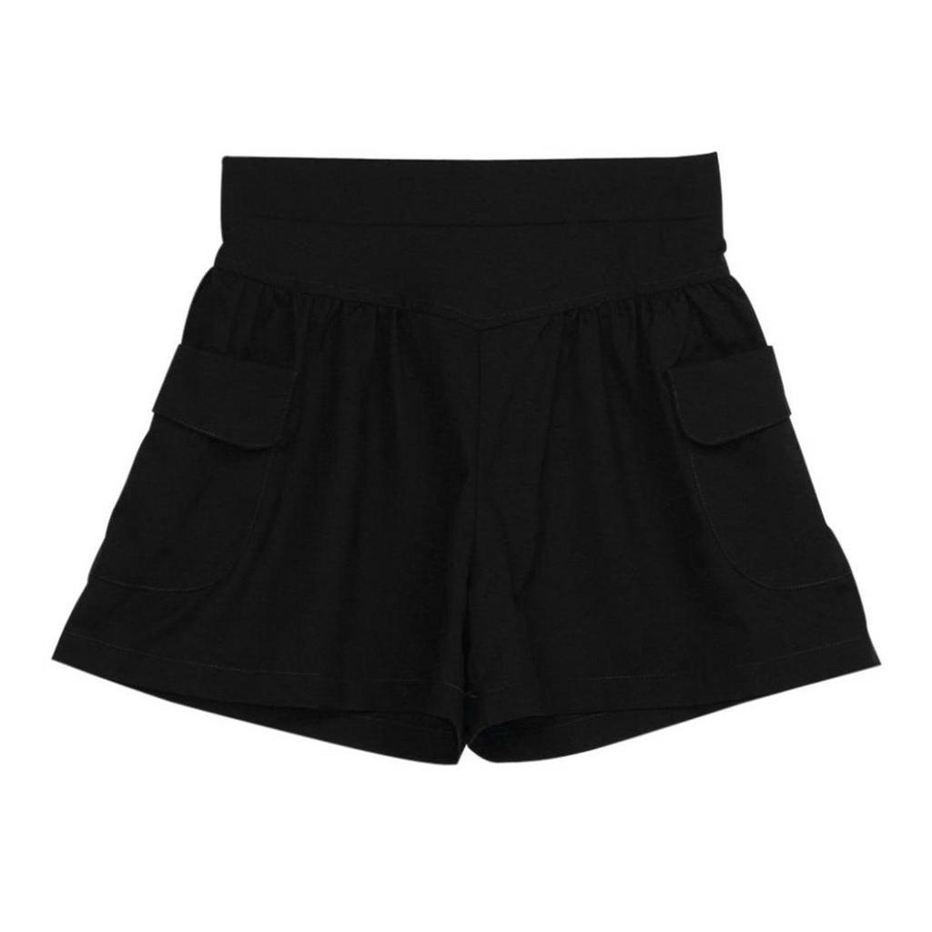 Women Solid Loose Hot Pants Pockets Lady Summer Casual Shorts
