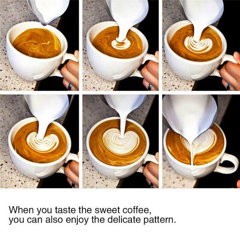 Espresso Coffee Milk Frothing Pitcher 304 Stainless Steel Latte Art Cup Sharp Spout Jug with Measurement