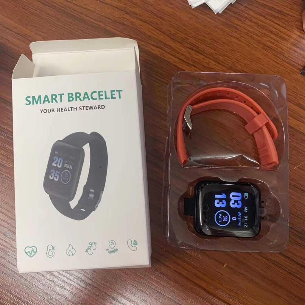 116plus Smart Bracelet: 1.3" Color Screen, Real-time Heart Rate, Blood Pressure Monitoring, Sleep Tracking, IP67 Waterproof.