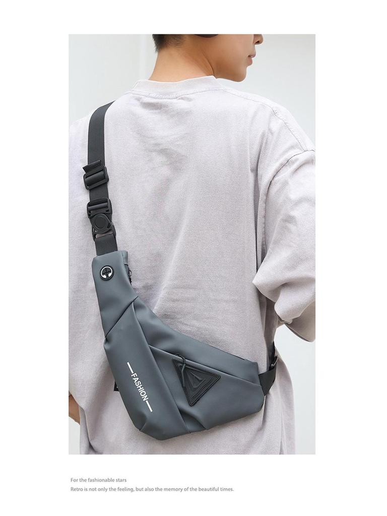 Men's Cross-Body Chest Bag: New Style, Water-Repellent, Travel-Ready, Multifunctional, Single-Shoulder Backpack.