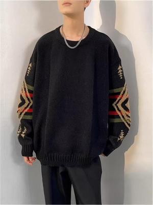 Herren Retro Ethnischer Freizeitpullover - Herbst/Winter Rundhals Strickware