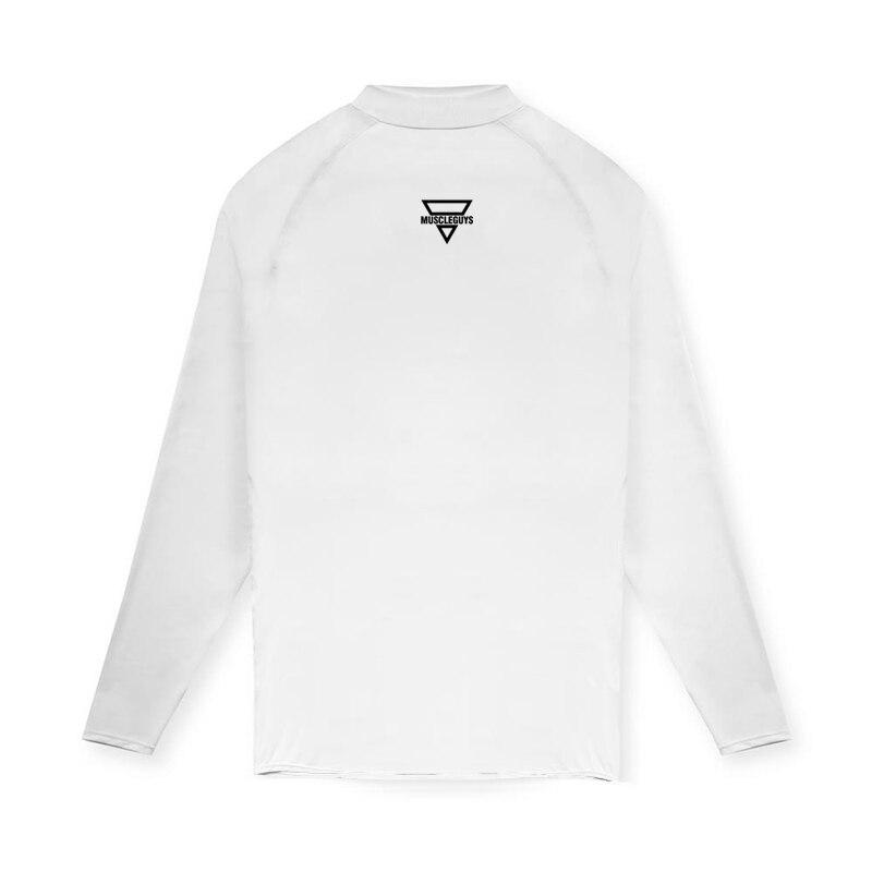 Muscleguys Fall Skinny Pullover High Neck Versatile Casual Top Fitness Sports T-shirt