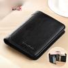 Genuine Men Leather Wallet Wallet Vintage Thin Short Multi Function Card Holder