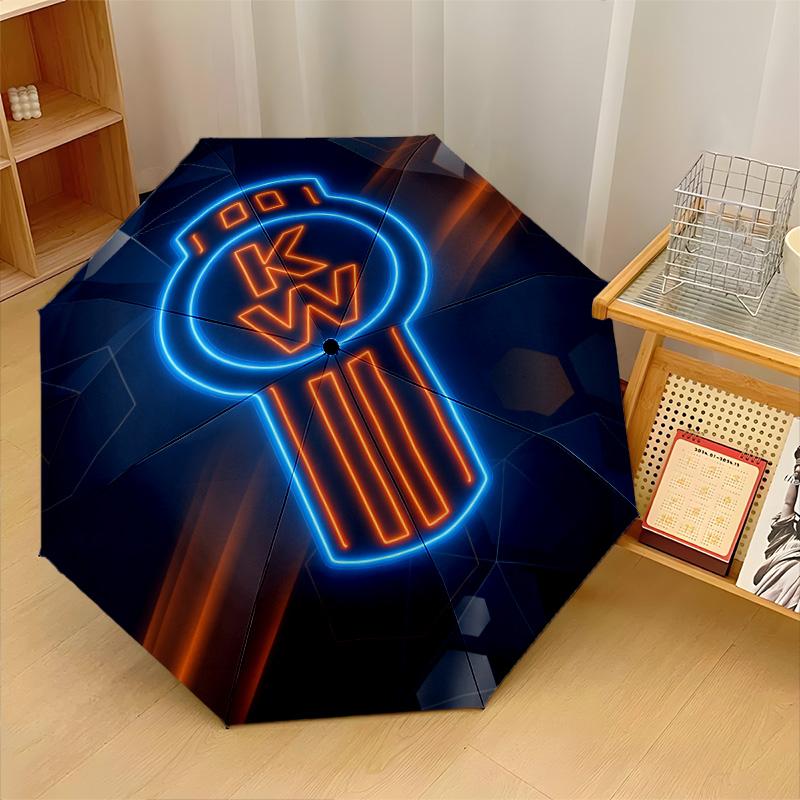 Kenworth Print 8?Ribs Automatic Umbrella Wind Resistant Lightweight Folding Umbrella For Outdoor Travel