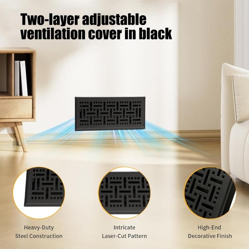 Elegant Dark Two Stage Circulation Grille Produced Of Heavy Iron Material For Indoor Locations