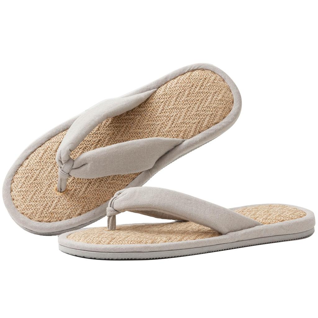 Thong Room Room Medium Tatami for Both Women and Light [zenHome] Jute, Hemp, Slippers, Sandals, Shoes, Size, Plain, Men, Gray, 25-26.5cm