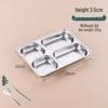 Food-Grade 304 Stainless Steel Four-Compartment Meal Tray