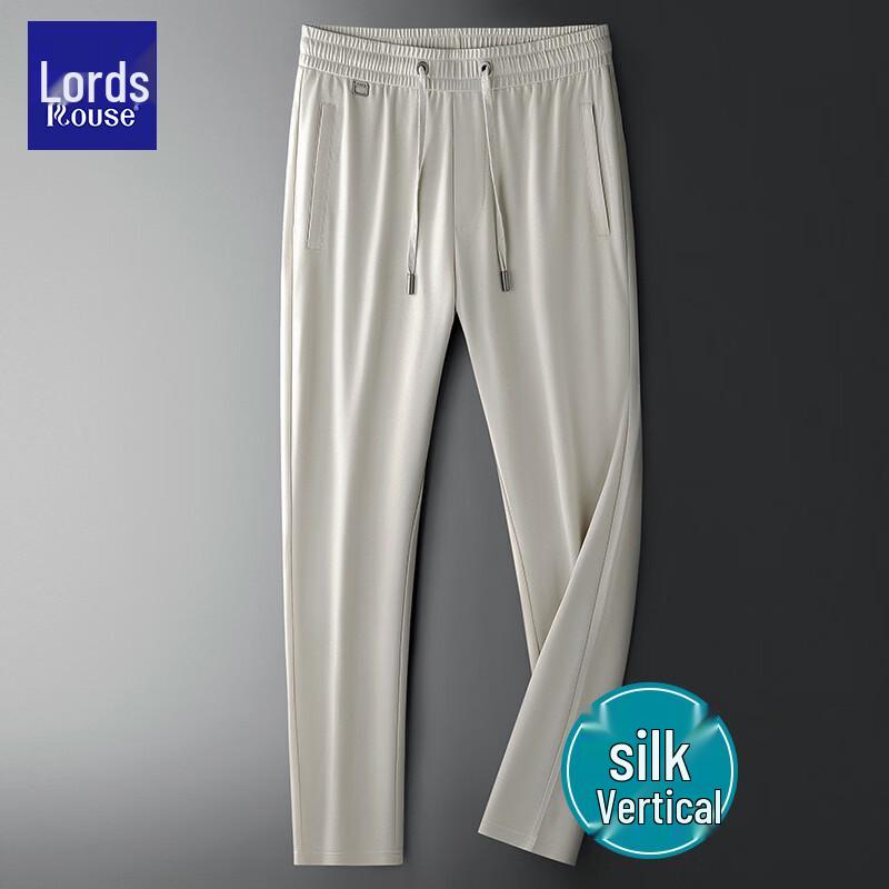 LUOZI Men's Silk Blend Casual Pants