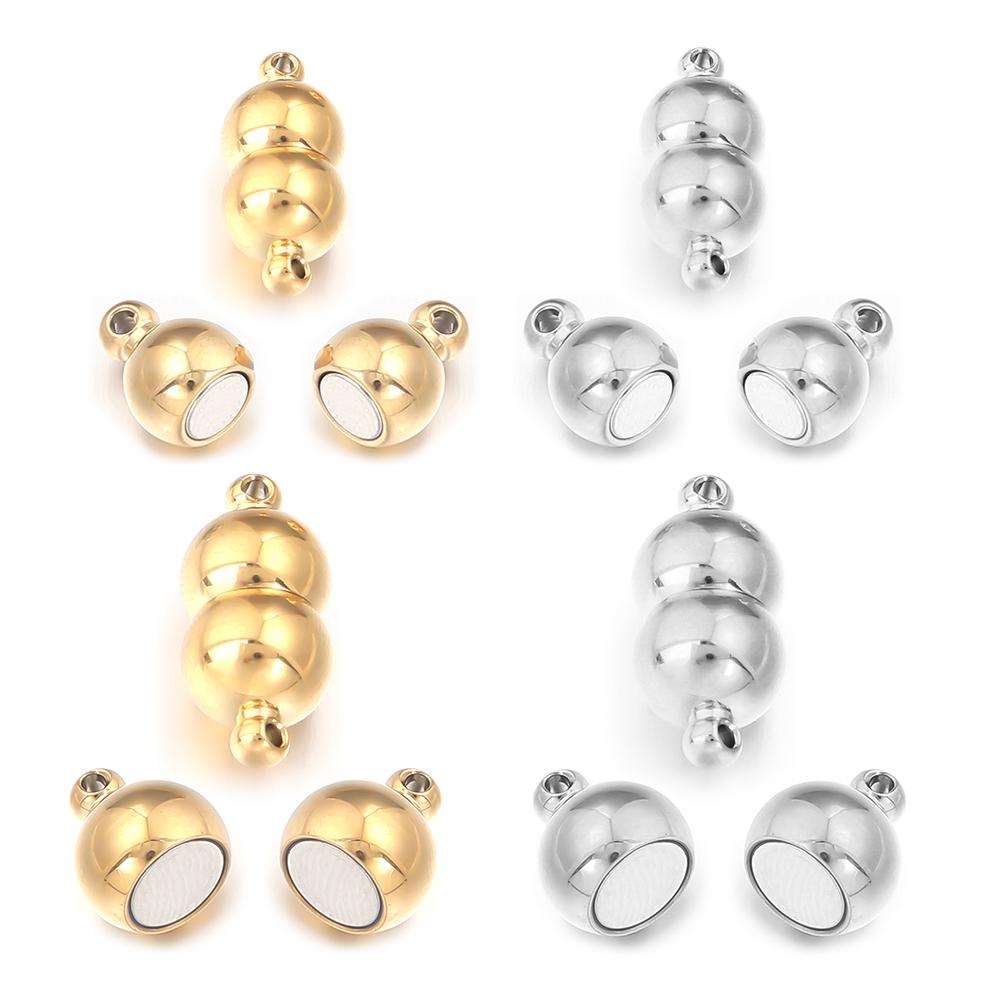 1pc Stainless Steel Strong Magnetic Clasps For Leather Cord Bracelet Necklace Magnet End Clasp Connectors For DIY Jewelry Making
