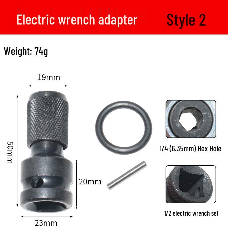 Adaptor cu coadă hexagonală cu eliberare rapidă pentru bormașină electrică, cu arc telescopic, pentru cheie pneumatică de 1/2