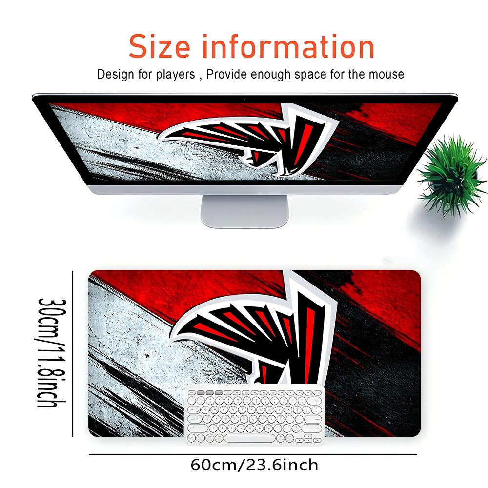 Atlanta Falcons Logo Large Gaming Mouse Pad Nonslip Rubber Base Waterproof Desk Mat For Office Pc Laptop