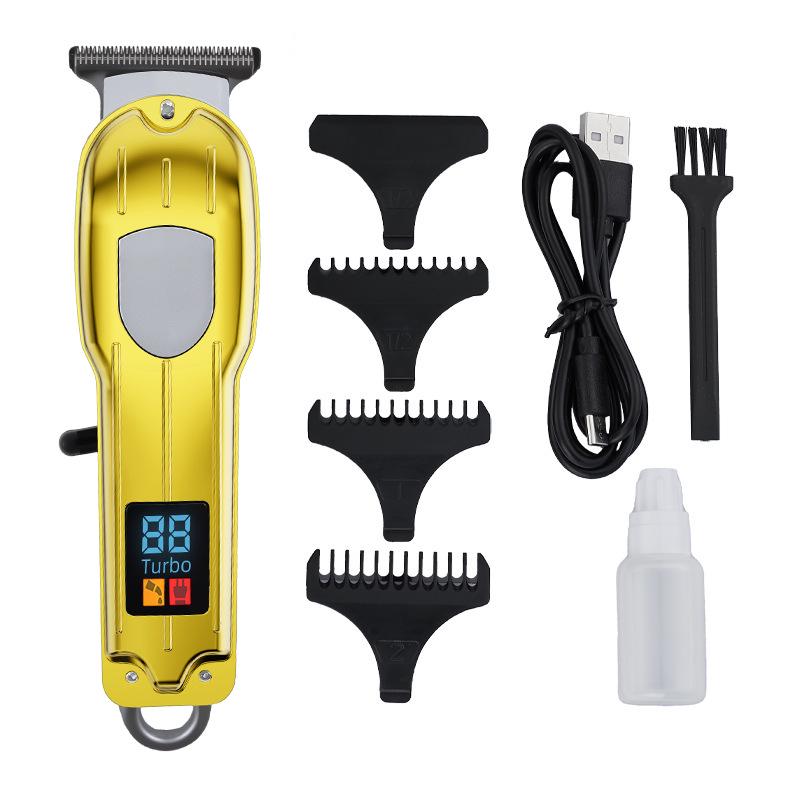 High-Power Men's Full Metal Electric Hair Clipper & Trimmer - Ideal for Home & Barber Use, Also for Pet Grooming