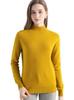 Women's Slimming Wool Long-Sleeve Half-High Neck Top - Solid Color, Versatile Basic