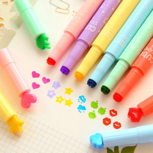 Creative 5 Colour Star Shaped Fluorescent Ink Pen Highlighter Kids Students Gift Creative 5 Colour Star Shaped Fluorescent Ink Pen Highlighter Kids Students Gift