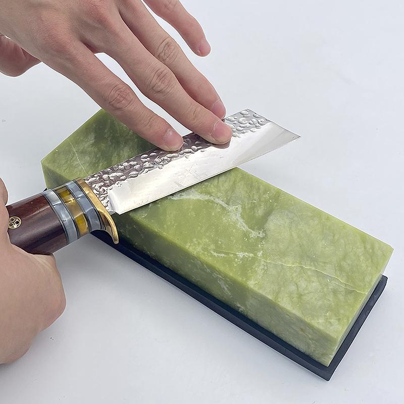 10000 Grit Knife Sharpener Natural Green Agate Sharpening Stone Whetstone Fine Grinding Polishing Shaved Bar Kitchen Honing Tool