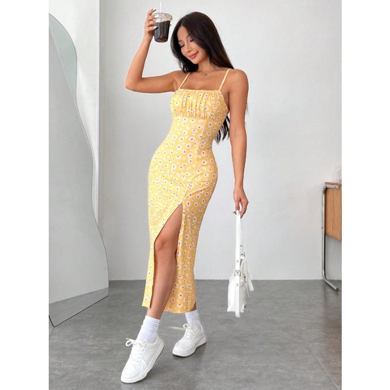 Women's Fresh and Sweet Style Dress Spring and Summer New Fashion Age-reducing Floral Mid-length Skirt