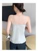 2025 Sexy White Sleeveless Camisole Vest for Women: Elegant Summer Inner and Outerwear