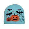 Thermal Halloween Beanie Elastic Pumpkin Bonnets Jacquard Knit Cap Ghost Skullies  Youth