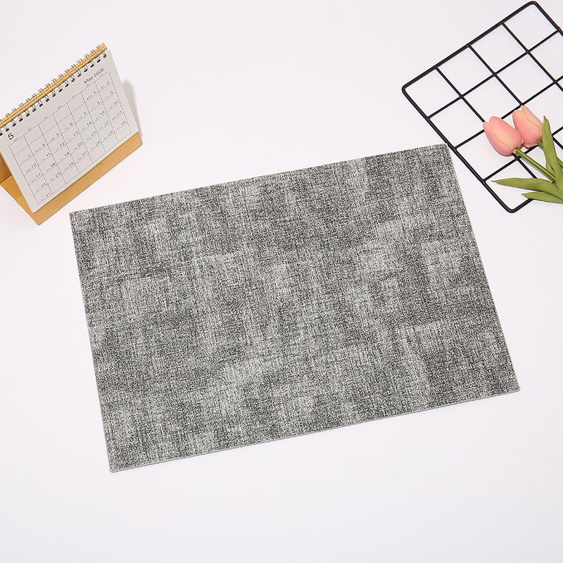 43x30cm 2024 American Style Cloth Textured Thickened PU Leather Dining Table Mat Non-slip Coffee Shop Western Food Kitchen Mat