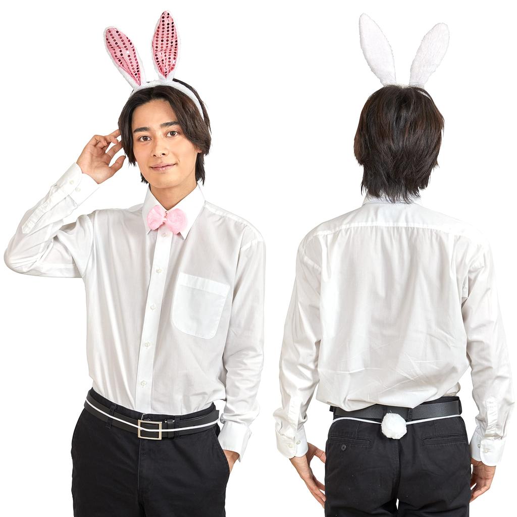 Clearstone Cosplay Halloween Rabbit Headband Set Unisex White