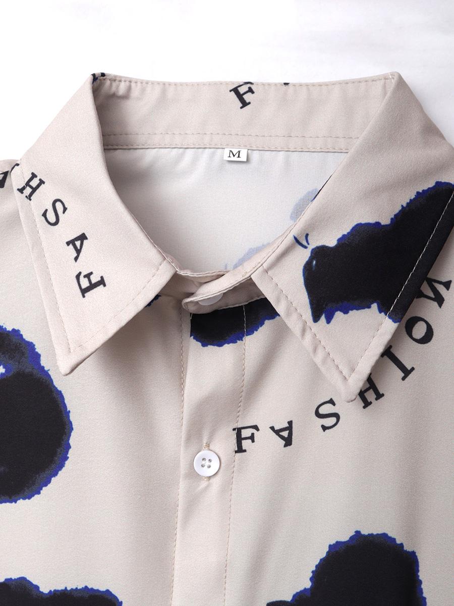 Свободная короткая мужская рубашка с рисунком кота Prinr на Гавайях — фото 5