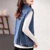 Women's Denim Vest Jacket Spring and Autumn Elegant Comfortable Ladies Coat Casual Sleeveless Female Cowboy Tank Top