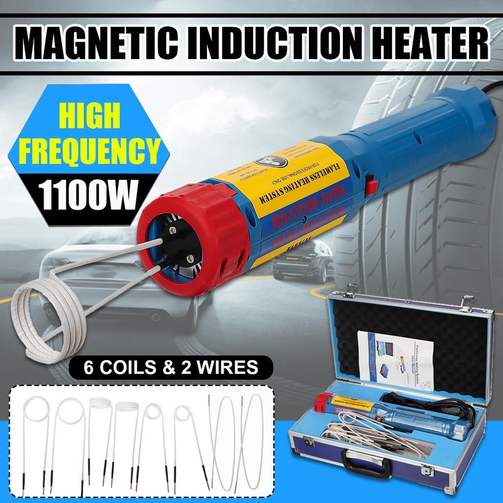 Flameless Mini Induction Heater With Coil Kits Head Rotatable Bolt Remover Upgraded Magnetic Induction 8PC 1100W