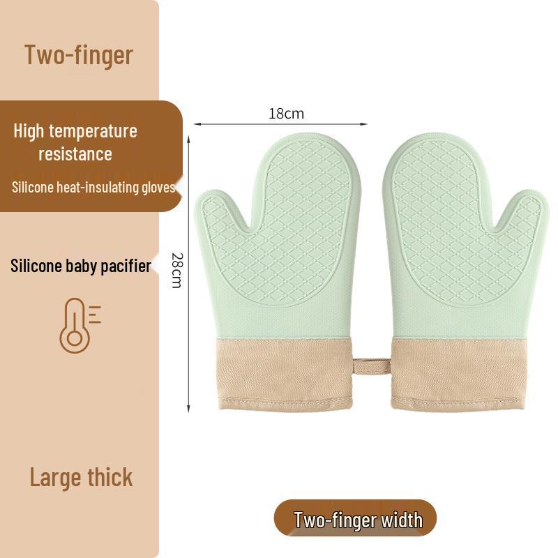 Heat-Resistant Silicone Oven Gloves: Anti-Scald, Non-Slip, Thickened for High Temperature Baking, 2025.