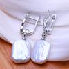 LSOOYH Natural Freshwater Big Irregular Baroque Pearl Earrings For Women Fashion Silver Color Drop Earrings Birthday Gifts