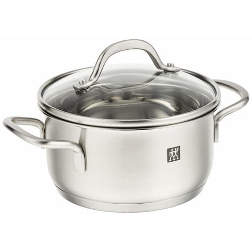 ZWILLING Pico Stew Pot, 14cm, 1L, Stainless Steel, Induction Compatible, Small, with Glass Lid [Official Japanese Product] 66652-140