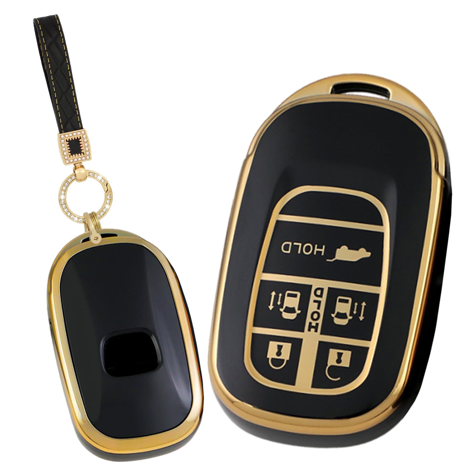 

[TECART] Чехол для ключа Honda, Чехол для ключа, Honda Vezel, Брелок для ключей, N-Box, Custom Step чёрный