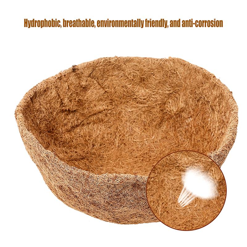Natürliche Kokosfaser-Einsätze, dicke Kokosfaser-Einsätze für Gartenpflanzgefäße, runde Pflanzeinsätze für Hängekörbe, Ersatzeinsätze