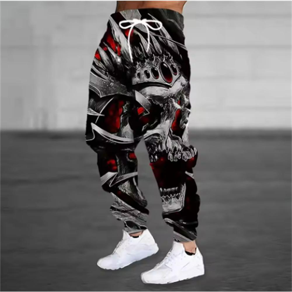 Outono Inverno Novo Calças Moda Estampado 3D Calças de Moletom Homem Largas Casuais Bolso Cordão Calças de Moletom