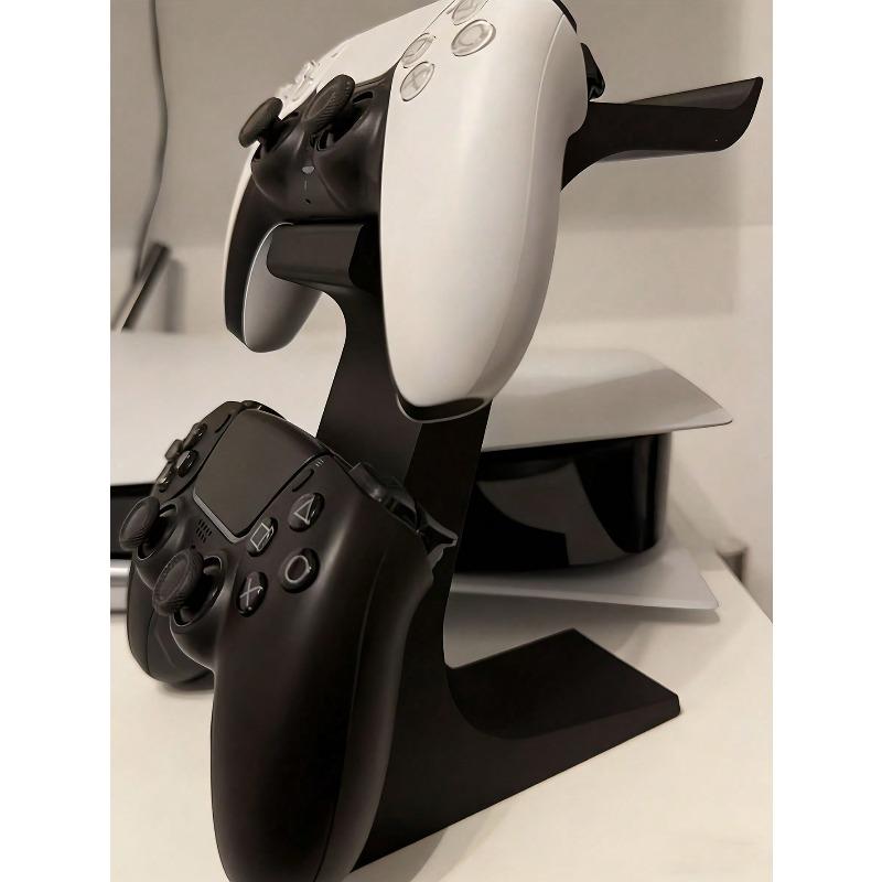 3-In-1 Game Controller Holder For 2 Gamepads & 1 Headphone Space-Saving Desktop Organizer Headphone Storage Rack