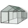 Metal Chicken Coop for 6-8 Chickens 1 X 3 X 0.99 M Small Chicken Cage, Spire Roof Poultry Run with Waterproof Cover & 3 Doors, Compatible with Wooden
