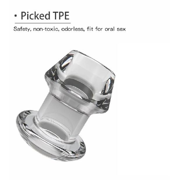 Hollow Speculum Peeking Anal Beads Butt Plug with Stopper Expander Tunnel Transparent Anus Dilation Expansion Prostate Massage