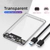 2.5 Inch HDD SSD Transparent Case USB 3.0 Type C To SATA HDD Enclosure 6Gbps Max USB C External SATA HDD Enclosure For PC Laptop