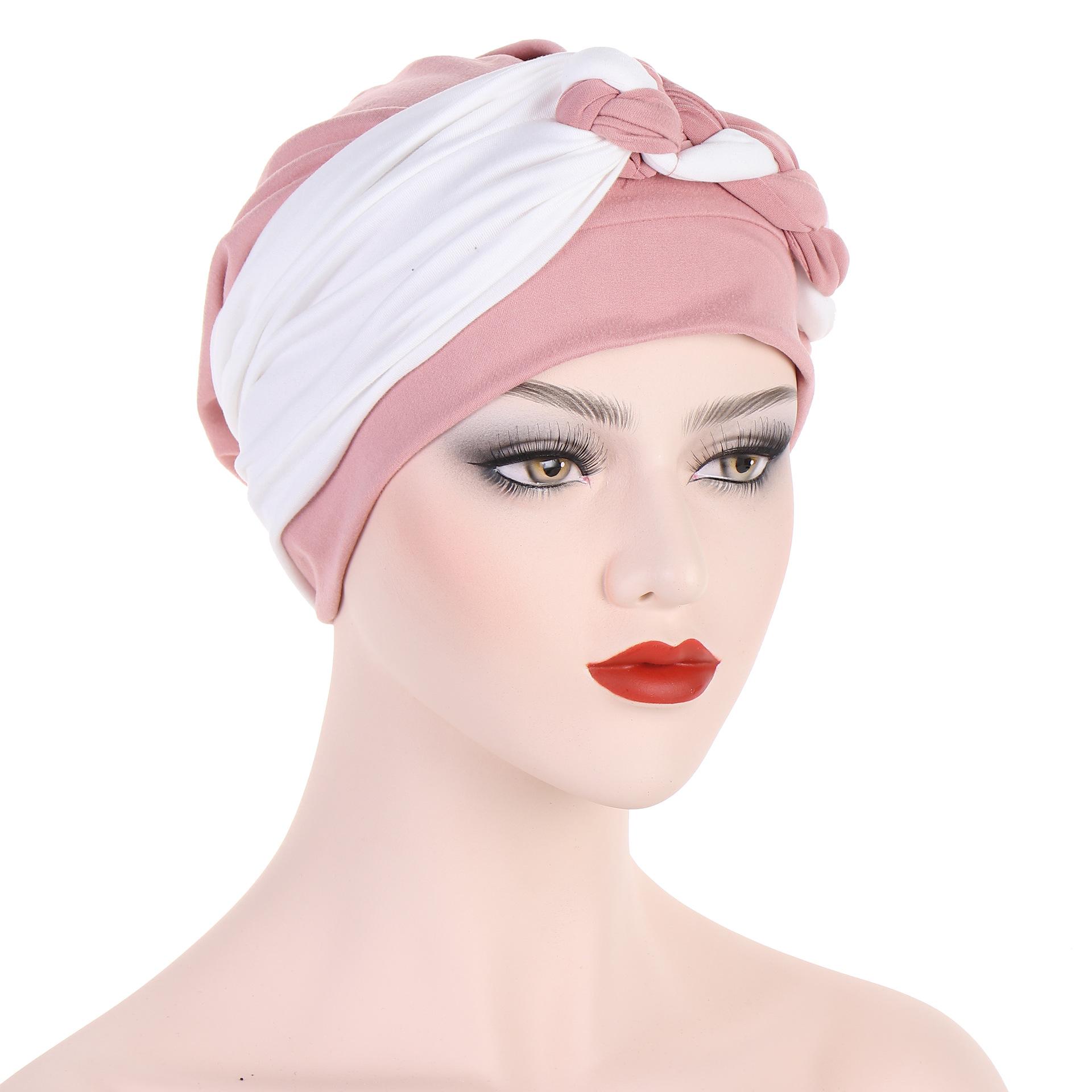 

Women Lady Muslim Braid Head Turban Wrap Cover Cancer Chemo Islamic Arab Cap Hat Hair Loss Bonnet Beanies